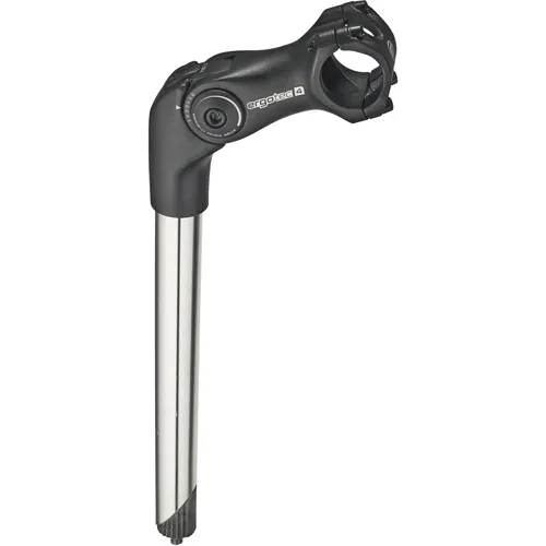 Ergotec Vorbau Octopus 2 - Flexibler Fahrradvorbau, 300mm - Vorbauten für universelle Fahrräder, verstellbar von 0-60° für optimale Ergonomie, leichtes Aluminium-Design in Schwarz.