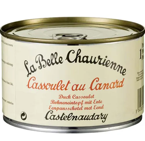 La Belle Chaurienne - Cassoulet mit Ente 420g - Fertigmahlzeit aus Frankreich, herzhaft und ideal für eine schnelle, genussvolle Mahlzeit ohne Allergene.