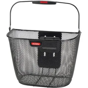 KLICKFix Lenkerkorb Korb Plus, Schwarz, 27 x 35 x 26 cm - Fahrradtaschen - Kompakter Lenkerkorb mit 18L Volumen, höhenverstellbar in 3 Stufen und belastbar bis 7Kg, ideal für den Einkauf oder Ausflüge.