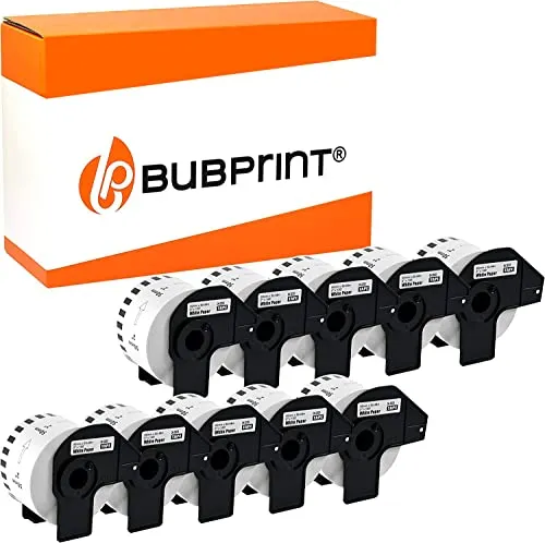 Bubprint 10 Etiketten kompatibel als Ersatz für Brother DK-22223 DK 22223 für P-Touch QL 500 550 570 700 710W 720NW 800 810W 820NWB 1050 1060N 50mm x 30,48m Set