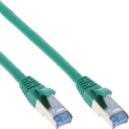 InLine® Patchkabel S/FTP (PiMf) Cat.6A 500MHz halogenfrei Kupfer grün 10m