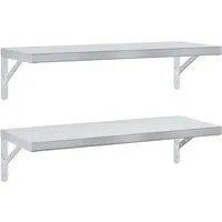 vidaXL Wandregale 2 Stk. 75x30 cm Silbern Edelstahl - Robuste Edelstahl-Wandregale für platzsparende Aufbewahrung und stilvolle Präsentation in jedem Raum. Ideal für Bücher, Pflanzen und mehr – einfach zu montieren!
