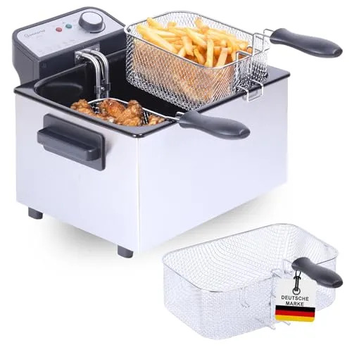 Sommertal XXL Doppel-Fritteuse DF3270 – 3 Körbe, 5L, 3000W, Edelstahl