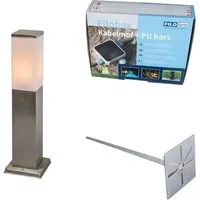 QAZQA Außen-Stablampe Malios aus Stahl 45cm mit Erdspieß - Elegante Außen-Stablampe für deinen Garten mit IP44-Schutz gegen Spritzwasser. Inklusive Erdspieß für einfache Montage und dimmbar für die perfekte Abendstimmung. Hochwertige Materialien sorgen für Langlebigkeit und schöne Lichteffekte.