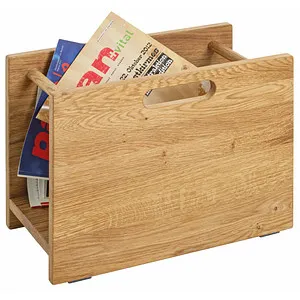 HAKU Möbel Zeitungsständer aus Massivholz - Zeitschriften- & Zeitungshalter aus geöltem Eichenholz, robust und stilvoll im traditionellen Design, ideal für Ihr Wohnzimmer.