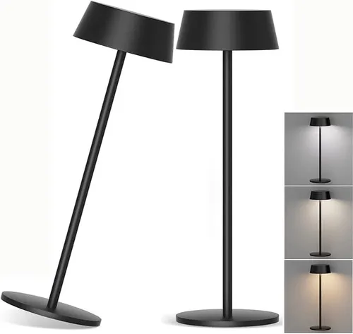 LED-Tischleuchte mit USB-Dimmfunktion, schwarz, 2 Stück