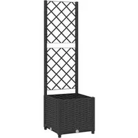 vidaXL Pflanzkübel mit Rankgitter - Übertöpfe mit witterungsbeständigem PP-Material, ideal für Balkon und Garten. Der integrierte Rankgitter bietet Platz für schöne Pflanzen und Blumen.