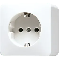 Jung 321AWW Schutzkontakt-Steckdose, 16 A 250 V ~, 39 mm, Schraubklemmen, AP 600, alpinweiß