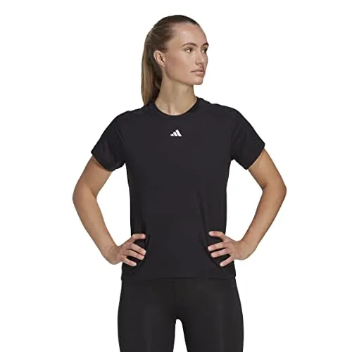 adidas Damen AEROREADY Train Essentials Minimal Branding Crewneck Tee, Black, XL