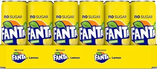 Fanta | Lemon | No Sugar | Sleek blik | 24 x 33 cl