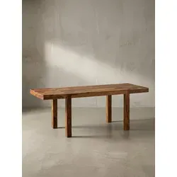 Esszimmertisch Sheesham Massivholz, 120 - 200 cm verlängerbar - Esstisch aus handgefertigtem Sheesham Massivholz, mit ansprechender Holzmaserung. Verlängerbar für bis zu 10 Personen, ideal für gesellige Abende.