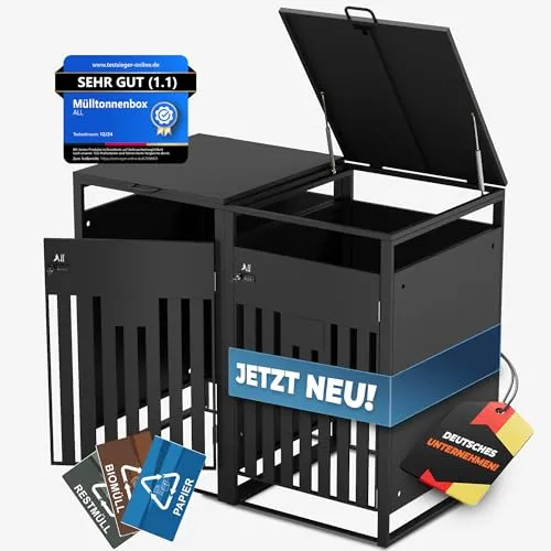 ALL Premium Mülltonnenbox 2er – Abschließbar & wetterfest von ALL