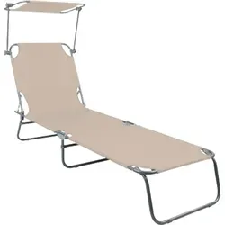 3-Bein-Gartenliege mit Dach in Beige von LINDER EXCLUSIV