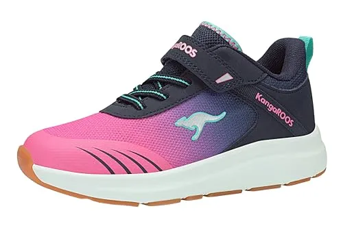 KangaROOS KB-Rida EV Sneaker - Sneaker für Kinder, unisex, dunkelblau/pink mit innovativer ROOSFIT 2.0-Technologie für optimalen Tragekomfort und integrierter Pocket für Geheimnisse. Perfekt für kleine Entdecker!