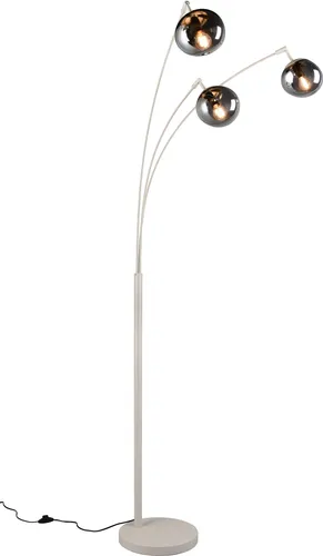 S.OLIVER Stehlampe ANJELLA – Stilvolle Beleuchtung in Warm Grey - Die elegante Stehlampe ANJELLA mit mundgeblasenen Glasschirmen sorgt für gemütliches Licht in jedem Raum. Ihr modernes Design und die harmonische Farbkombination machen sie zum Highlight in Wohnbereichen und Lounges.