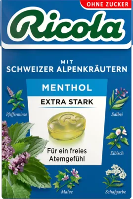 Ricola o.Z.Box Menthol extra stark Bonbons 50 g in blau von MARVECS