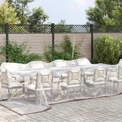 vidaXL Transparente Plane 5x6 m - Abdeckplane aus robustem Polyethylen, wasserfest und langlebig, ideal zum Schutz von Gartenmöbeln und vielseitig einsetzbar mit praktischen Ösen für einfache Befestigung.