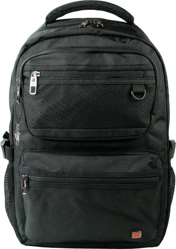 Travel N Meet Laptoprucksack - Hochwertiger Business- und Freizeitrucksack aus strapazierfähigem Polyester mit extra Tablet-Fach, ideal für Herren. Praktische Reißverschlussfächer und bequemer Tragekomfort dank gepolstertem Rücken.