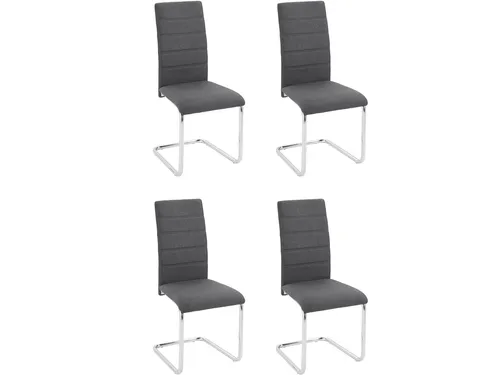 Dolores Freischwinger Stuhl 4er Set Anthrazit Grau
