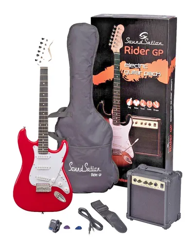 E-Gitarre Verstärker 10W Hülle und Zubehör Kit Candy Apple Red