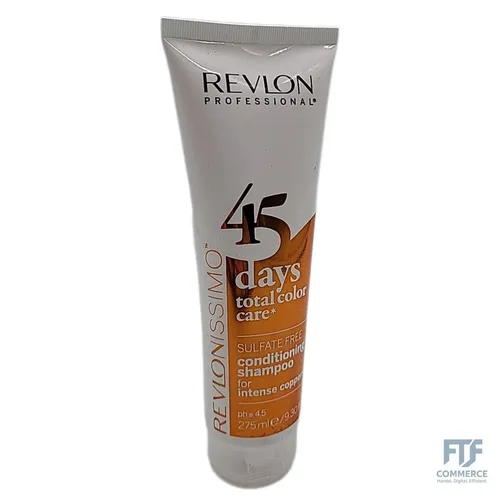 REVLON REVLONISSIMO 45 DAYS Intense Coppers Shampoo und Spülung 275ml - Shampoo und Conditioner für gefärbtes Haar, verlängert die Farbintensität bis zu 45 Tage und sorgt für strahlenden Glanz.