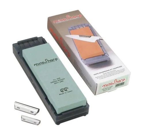 Minosharp Schleifstein 459 - Körnung 240 - Messerschärfer mit grober Körnung 240 für schnelles und effektives Schärfen von Messern und Werkzeugen.