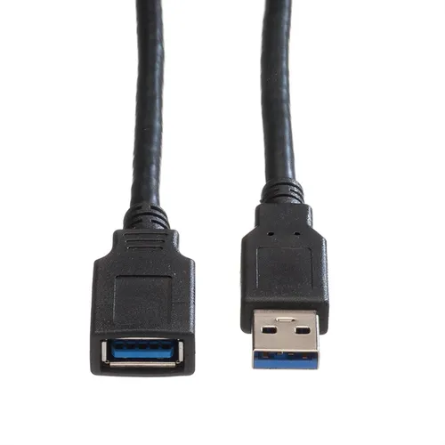 USB 3.2 Gen 1 Kabel, Typ A-A, Stecker/Buchse, schwarz, 0,8 m