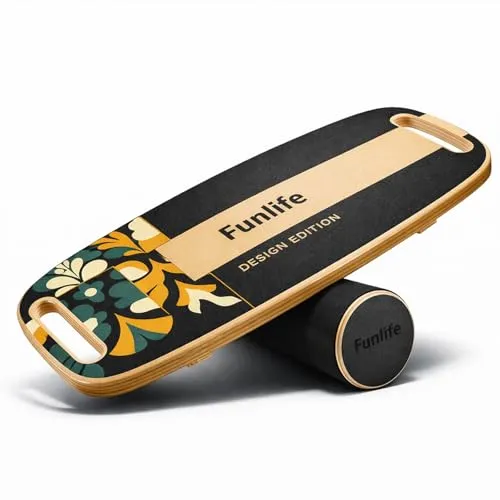 FunLife MOVE Balance Board Holz – Profi Gleichgewichtstrainer mit 3-stufigem System - 3-stufiges Balance System für individuelles Training, ideal zur Verbesserung von Koordination und Stabilität. Extra stabile Holz-Konstruktion, belastbar bis 150 kg. Perfekt für Fitness und Athletik!