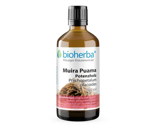 BIOHERBA R Muira Puama Potenzholz Ptychopetalum olacoides Tropfen Tinktur 100 ml Nahrungsergänzungsmittel