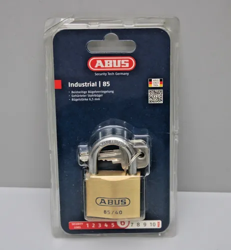 ABUS Messing Hangschloss 85/40 Vorhängeschloss Bügelschloss inkl. 2 Schlüsseln