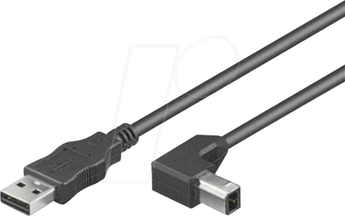ICOC-U-AB-005-A - USB 2.0 Kabel A-Stecker > B-Stecker 90° gewinkelt, 0,5m
