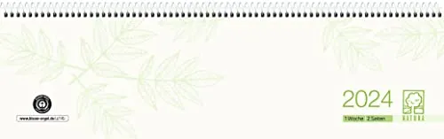 ZETTLER Tischquerkalender Perfo XL Recycling Tischkalender 2024, im Format 36,2 x 10,6 cm, Monatskalender mit Platz für Notizen, Bürokalender inkl. Jahresübersicht