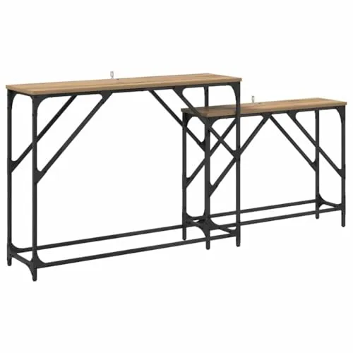 vidaXL Konsolentisch 2 pcs Artisan-Eiche 100 x 28 x 75 cm, Wohnzimmermöbel, moderner rechteckiger Konsolentisch, Innenakzent-Nesting-Tische, strapazierfähige Wohnkultur Oberfläche