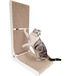 Heikoeco® Kratzbretter Katze, Super stabil Katzenspielzeug Katze, 26Bx39Lx60H cm Kratzbrett mit Ballspielzeug, Langlebige Kratzpappe für Katzen