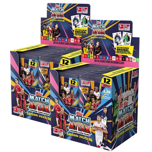 Match Attax Bundesliga 2025/26 - 2 Display (72 Booster) - Sammelspaß für Bundesliga-Fans: 72 Booster-Karten von Topps, ideal für das komplette Spielerlebnis der Saison 2025/26.