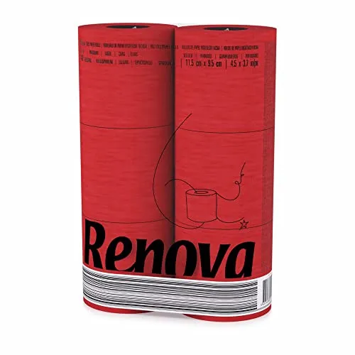 Renova RED Toilet Paper 6 Rolls in rot von Renova