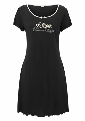 S.OLIVER Nachthemd schwarz, Größe 36/38 von s.Oliver