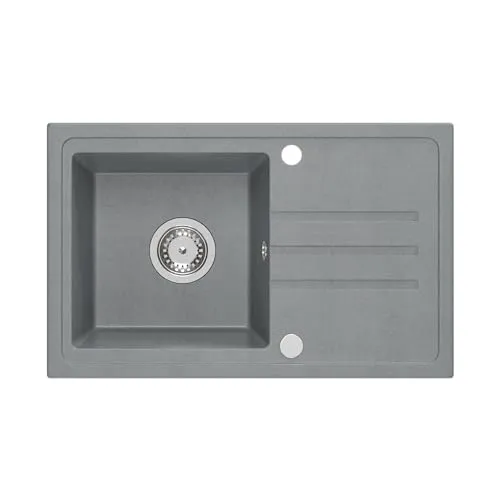 VBChome Granit Spüle 70 x 44 cm Grau Gesprenkelt