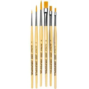 da-Vinci Pinsel 5406 Junior Serie + Geschenkdose, Synthetikpinsel flach und rund, 6 Stück