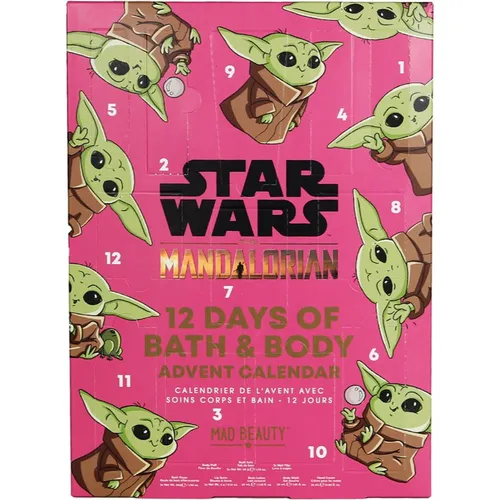 Mad Beauty Star Wars The Mandalorian Adventskalender - Körperpflegeset mit 12 Beauty-Überraschungen, ideal für die Vorweihnachtszeit und perfekte Geschenkidee für Star Wars-Fans.
