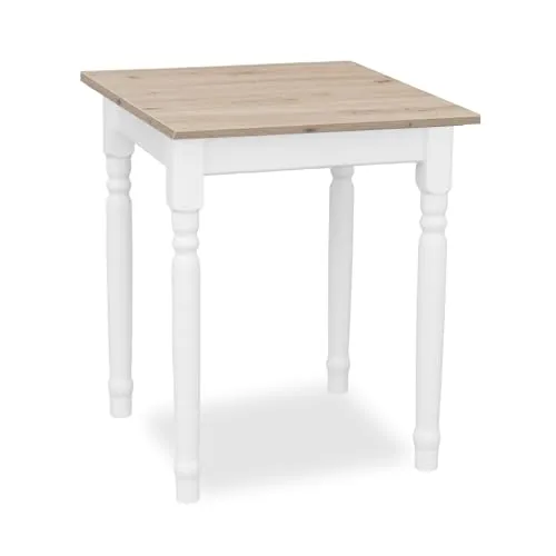 Metdrew Esstisch aus Holz | küchentisch 60x60 | holztisch | Tisch mit dekorativen Beinen | Esstisch für 2 Personen | Tisch klein küche | skandinavisch | küchentisch weiß | Tischplatte: Artisan Eiche