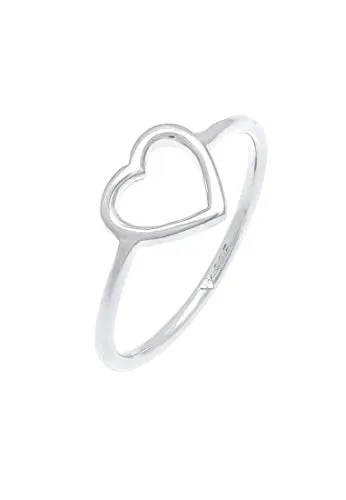Elli Ring Damen Herz Cut Out in 925 Sterling Silber - Ringe für Damen: Eleganter Herz Cut Out Ring aus hochwertigem 925 Sterling Silber, handgefertigt und ideal als stilvolles Geschenk für besondere Anlässe.