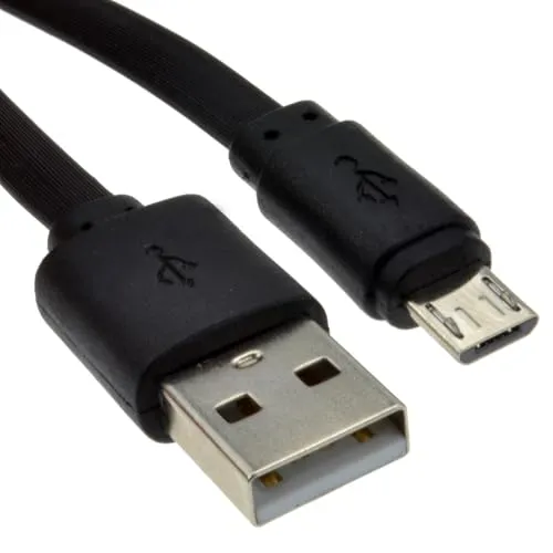 kenable Flach USB A Zum Mikro B schnell CHARGE Kabel 24AWG Kabel 1,8 m Anschlusskabel Schwarz [1.8 Meter/1,8m]
