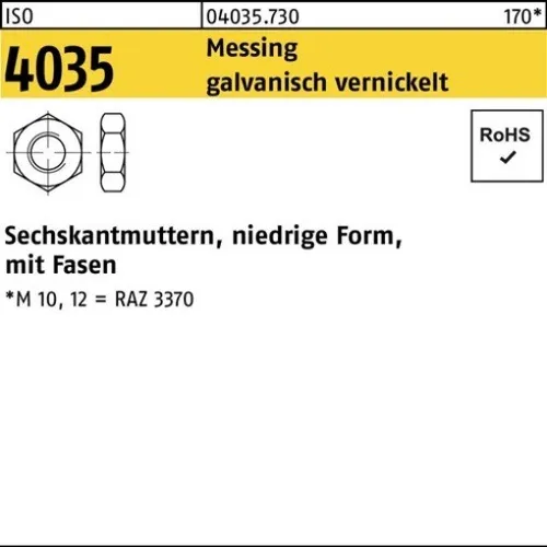 100er PACK(Stk) 004035706000040000 Sechskantmutter ISO 4035 niedrig m.Fasen M 4