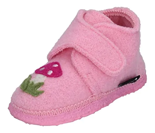 Nanga Baby Baby Schuhe Little Bambi rosa 23 - Hausschuhe für Mädchen aus 100% Wolle, atmungsaktiv und hautfreundlich für ein gesundes Fußklima. Mit rutschfester Sohle und praktischem Klettverschluss für optimalen Halt und Passform.