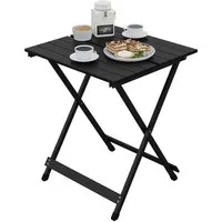 Woltu Campingtisch Klappbar aus Aluminium, 50,5x47x59,5 cm - Kompakter Klapptisch aus langlebiger Aluminiumlegierung, leicht und tragbar mit einer Belastbarkeit von bis zu 25 kg. Ideal für Camping, Garten oder Balkon – einfach zusammenklappen und transportieren!