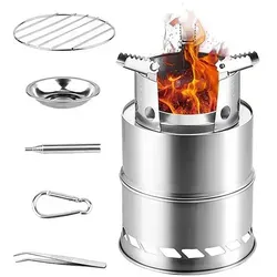 Grafner 2in1 Tragbarer Campingkocher – Holz und Äste nutzen