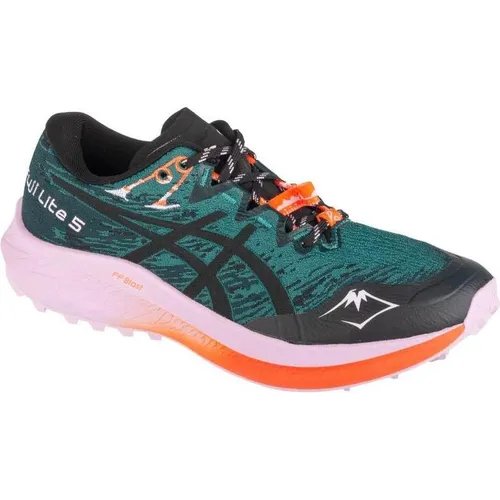 Asics Fuji Lite 5 Trailrunningschuh - Hochwertiger Trailrunning Schuh in Grün 41,5 EU - Laufschuhe für Trailrunning, atmungsaktives Mesh-Obermaterial und hochgradige Dämpfung für maximalen Komfort auf unebenem Terrain.