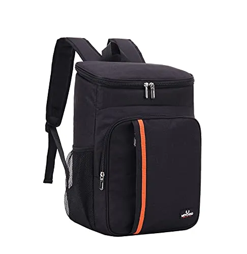 MCXKJ 22L Kühlrucksack Picknicktasche Kühl Rucksack Groß Isoliert Cooler Bag, Männer Frauen für Strand、Picknick、Camping、Grill、BBQ、Wandern Speisen und Getränke（Schwarz）