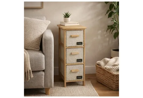 HTI-Living Kommode Melia schmal mit 3 Plüsch-Schubladen